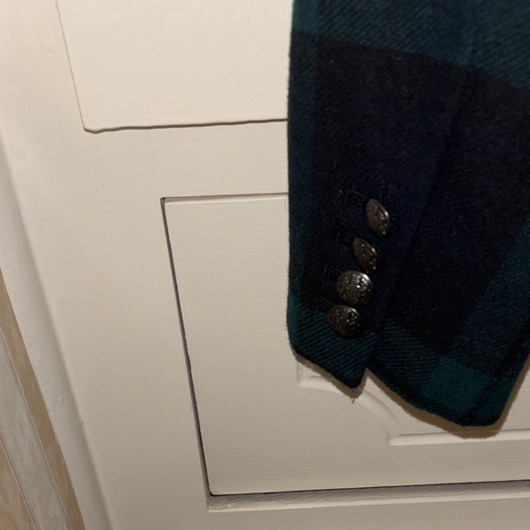 Banana Republic Dark Green and Black Plaid Tailored Blazer - Picture 9 of 10